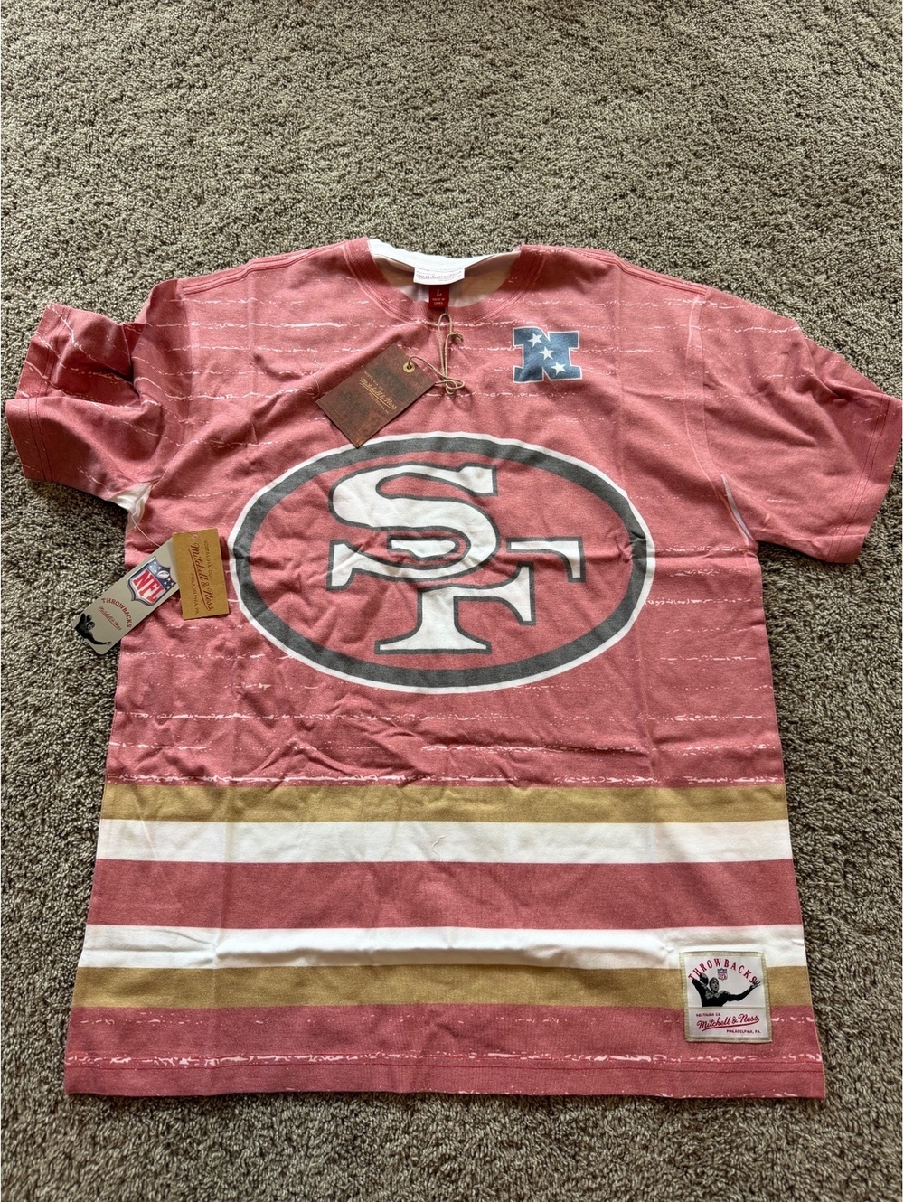 Mitchell & Ness San Francisco 49ers Throwback NFL Shirt Size Large